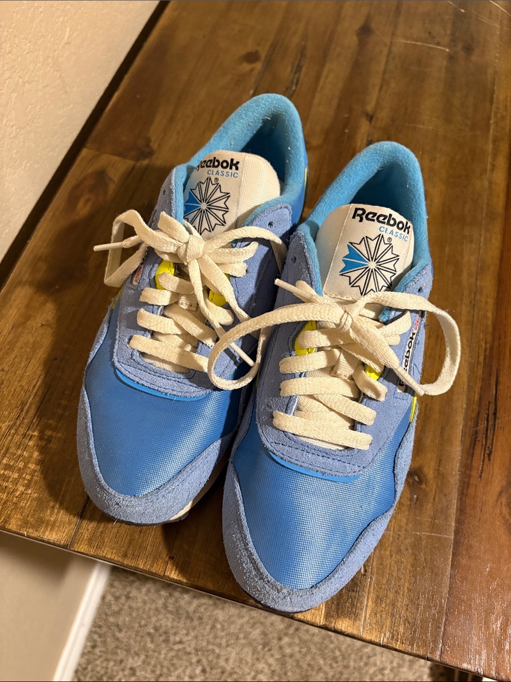 Reebok Kids Light Blue and White Classic Sneakers